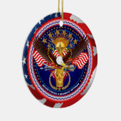 Veteran Pas Bewerken en achtergrondkleur wijzigen Keramisch Ornament (Rechts)