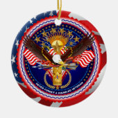 Veteran Pas Bewerken en achtergrondkleur wijzigen Keramisch Ornament (Voorkant)