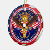 Veteran Pas Bewerken en achtergrondkleur wijzigen Keramisch Ornament (Links)