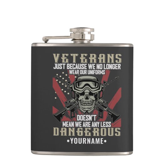 Veteran Patriotic USA Funny Humor Heupfles (Voorkant)