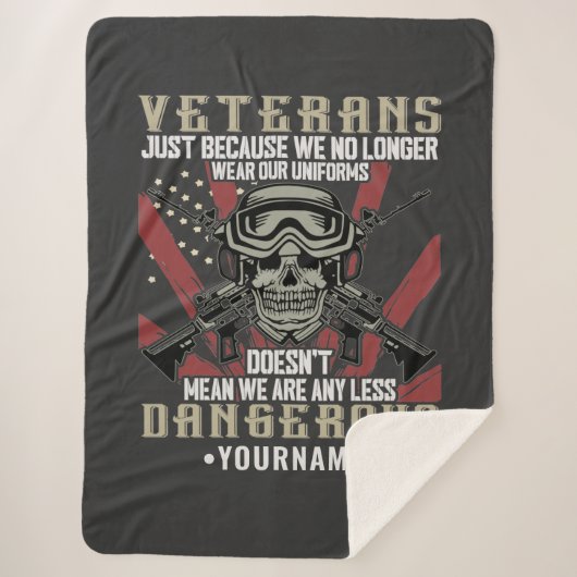 Veteran Patriotic USA Funny Humor Sherpa Deken (Voorkant)