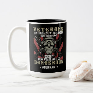 Veteran Patriotic USA Funny Humor Tweekleurige Koffiemok