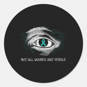 Veteran PTSD Awareness Suicide Prevention Militair Ronde Sticker