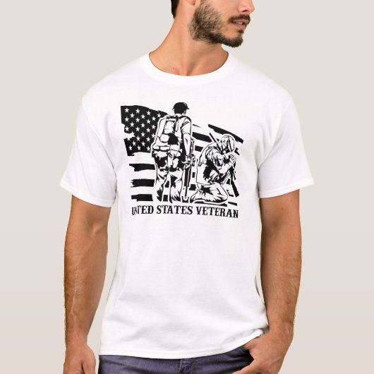 veteran / retired / soldier / us veteran / us flag t-shirt (Voorkant)