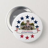 Veteran Service Photo Red White Blue Button (Voorkant /achterkant)