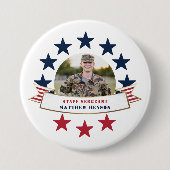 Veteran Service Photo Red White Blue Button (Voorkant)