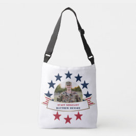 Veteran Service Photo Red White Blue Crossbody Ba Tas