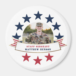 Veteran Service Photo Red White Blue Magnet