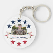 Veteran Service Photo Red White Blue Sleutelhanger (Achterkant)