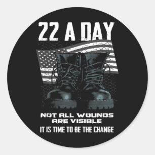 Veteran Suicide Awareness Ronde Sticker
