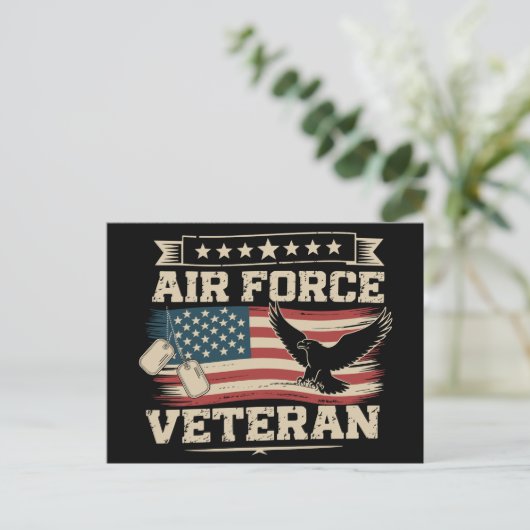 Veteran US Air Force American America Flag  Briefkaart (Staand voorkant)