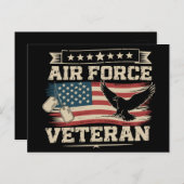 Veteran US Air Force American America Flag  Briefkaart (Voorkant / Achterkant)