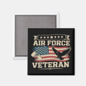 Veteran US Air Force American America Flag  Magneet (Voorkant / Achterkant)