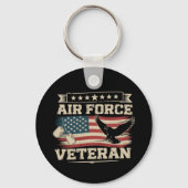 Veteran US Air Force American America Flag Sleutelhanger (Voorkant)