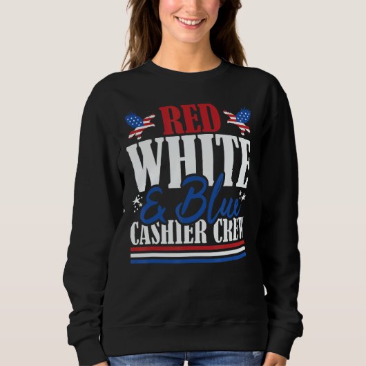 Veteran US Flag Red White & Blue Cashier Crew Trui (Voorkant)