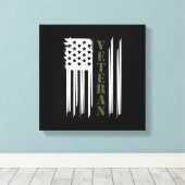 Veteran USA Flag Happy Veterans Day Support Canvas Afdruk (Insitu (Houten vloer))
