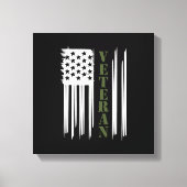 Veteran USA Flag Happy Veterans Day Support Canvas Afdruk (Voorkant)