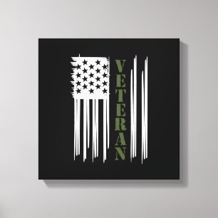 Veteran USA Flag Happy Veterans Day Support Canvas Afdruk