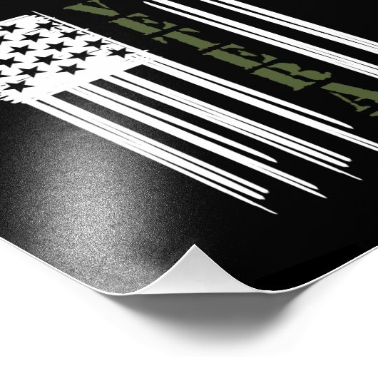 Veteran USA Flag Happy Veterans Day Support Foto Afdruk (Hoek)