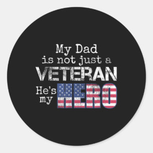Veteran van de militaire familie steunt mijn vader ronde sticker