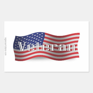 Veteran Waving Flag Verenigde Staten Rechthoekige Sticker