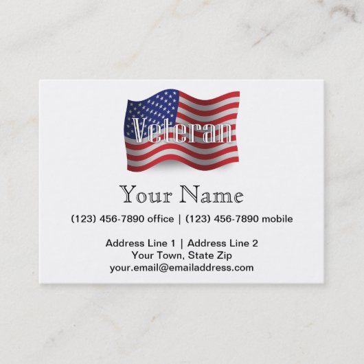 Veteran Waving Flag Verenigde Staten Visitekaartje (Voorkant)
