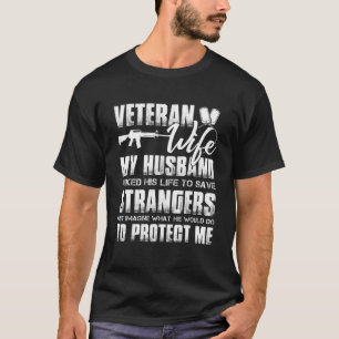 Veteran Wife Militaire Husband Soldaat Proud Army  T-shirt