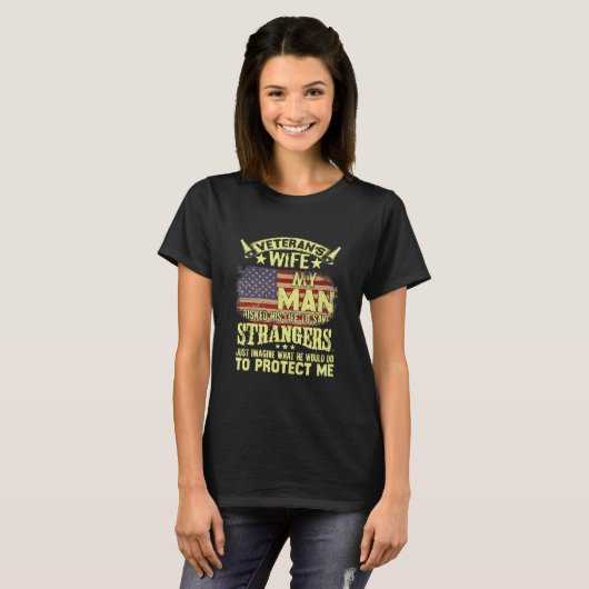 Veteran Wife Proud Veterans Wife T-shirt (Voorkant volledig)