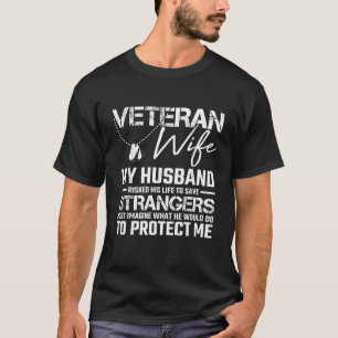 Veteran Wife Women Army Husband Soldier Veteranen  T-shirt