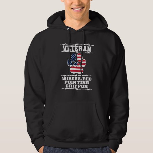Veteran Wirehaired Pointing Griffon Retired Dog Hoodie (Voorkant)