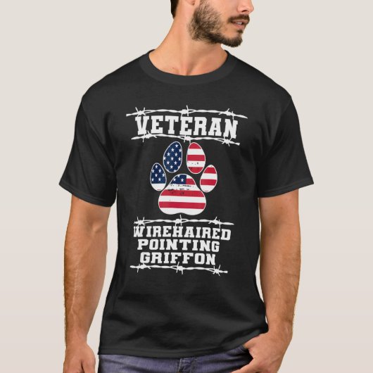 Veteran Wirehaired Pointing Griffon Retired Dog T-shirt (Voorkant)