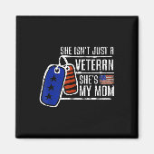 Veteran Ze is mijn moeder Vlag van Amerikaanse Vet Magneet (Voorkant)