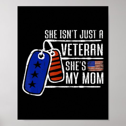 Veteran Ze is mijn moeder Vlag van Amerikaanse Vet Poster (Voorkant)