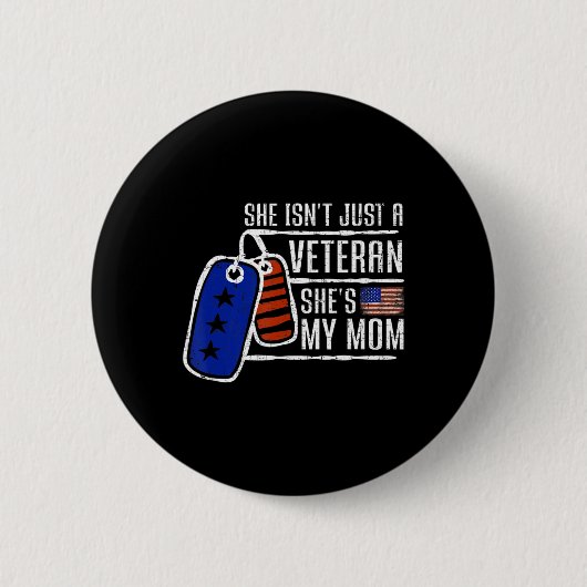Veteran Ze is mijn moeder Vlag van Amerikaanse Vet Ronde Button 5,7 Cm (Voorkant)