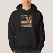 Veterandag Amerikaanse vlag Dank jullie veteranen  Hoodie (Voorkant)
