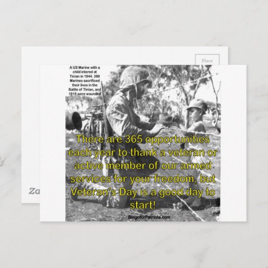 Veterandag Briefkaart (Voorkant / Achterkant)