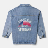 Veterandag Dank je veteranen die de Boots ameriek  Denim Jacket (Achterkant)