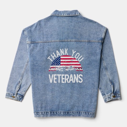 Veterandag Dank je veteranen die de Boots ameriek  Denim Jacket (Achterkant)