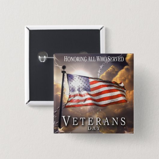 VETERANDAG VIERKANTE BUTTON 5,1 CM (Voorkant /achterkant)