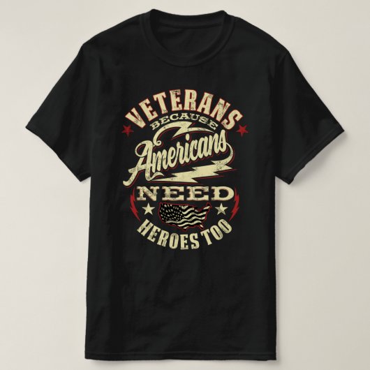 veteranen amerika heeft ook helden nodig t-shirt (Design voorkant)