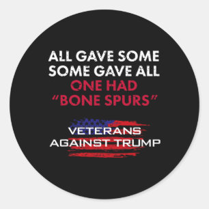 Veteranen Anti-Trump Draft Dodger Bone Spurs voor  Ronde Sticker