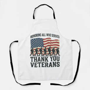 Veteranen Bedanken Patriottisch Militair Vlag T-Sh Schort
