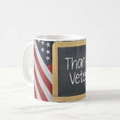 veteranen bedanken u voor het zwarte karton koffiemok (Voorkant links)