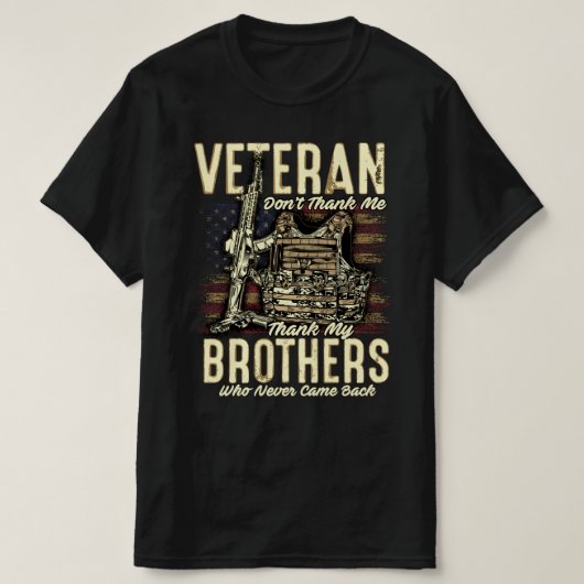 veteranen bedankt mijn broers niet t-shirt (Design voorkant)