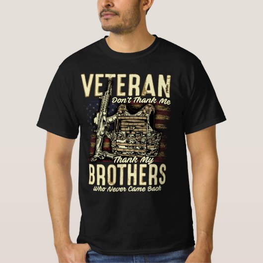 veteranen bedankt mijn broers niet t-shirt (Voorkant)