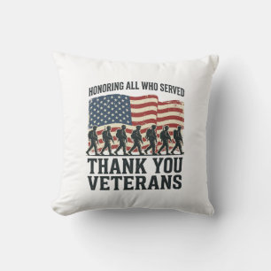 Veteranen Bedankt Patriottisch Militair Vlag T-shi Kussen