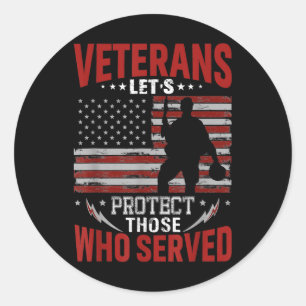 Veteranen beschermen degenen die Memorial Day hebb Ronde Sticker