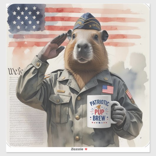 Veteranen Capybara Sticker (Vel)