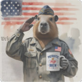 Veteranen Capybara Sticker (Voorkant)