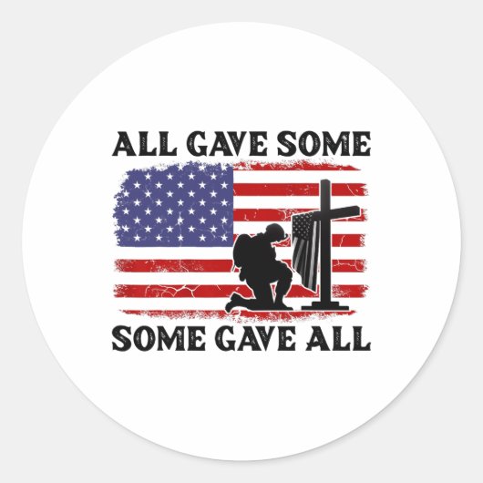 veteranen dag allemaal gaf sommigen gaf alles - me ronde sticker (Voorkant)